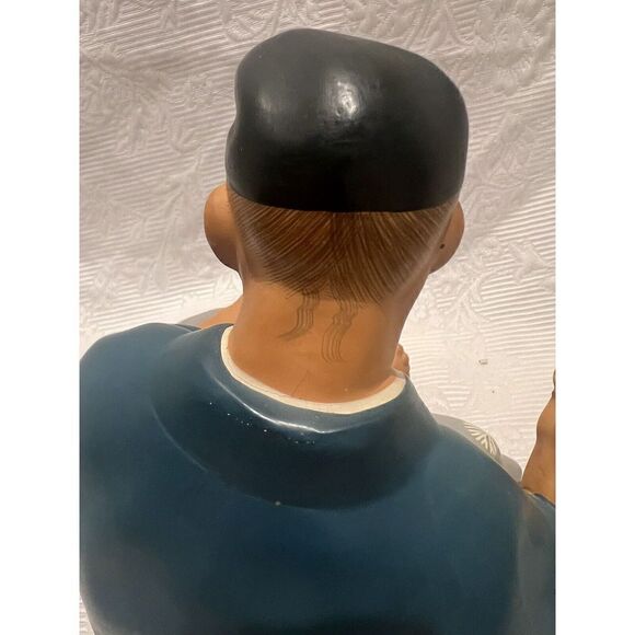 Sakohakatadoll Hakata Japan Crosslegged Man Using Chisel Traditional Dress - Picture 5 of 15